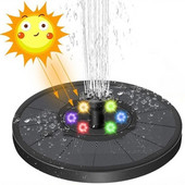 6V 1,5W 6 LED saulės fontanas paukščių dušo fontanas su spalvingomis šviesomis baseino saulės vandens siurblys, skirtas sodo paukščių maudynių tvenkiniui