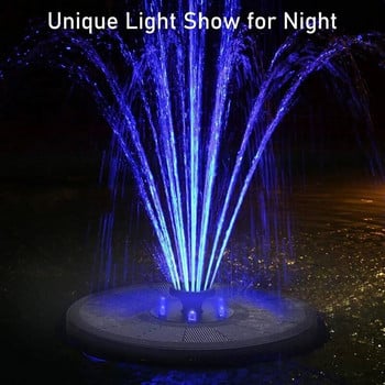 6V 1,5W 6 LED Solar Fountain Bird Shower Solution with Colorful Lights Swimming Pool Solar Water Pump for Garden Bird Bath Pond