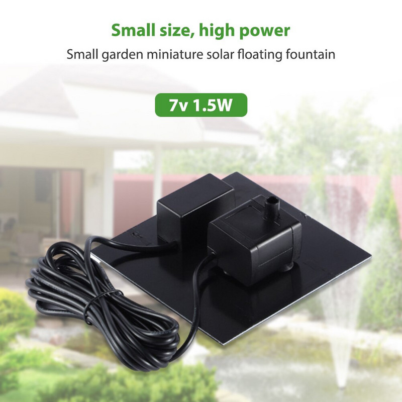 Saulės fontano siurblys su 6 purkštukų pagrindu Mini saulės vandens fontanas Paukščių vonia Plaukiojančio krioklio tvenkinio lauko sodo apdaila