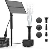 Solar Fountain Water Pump Solar Garden Pond Fountain Waterfall Outdoor Bird Bath Water Landscape Fountain Gardern Decoration