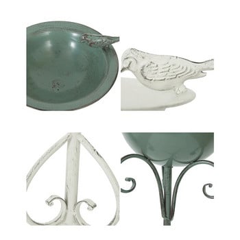 Chic Shabby ретро подова хранилка за птици Birdbath Metal Vintage