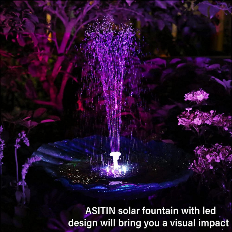 Plaukiojantis saulės fontanas sodas krioklys fontanas baseinas tvenkinys paukščių vonia saulės baterijos maitinamas fontanas vandens siurblys sodo dekoravimas