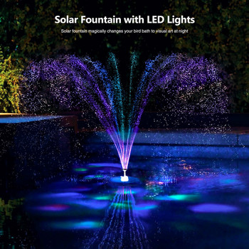 6V/3W Πλωτό ηλιακό σιντριβάνι Πολύχρωμα φώτα LED IP67 Αδιάβροχο πάνελ ηλιακής ενέργειας Αντλία νερού Σιντριβάνι Διακόσμηση κήπου
