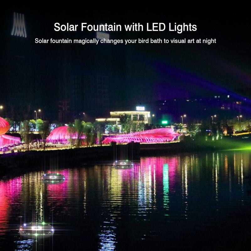 7V 3,5W saulės vandens fontano siurblys Puikus LED palapinės baseinai plaukiojantis ličio baterijos fontanas sodo vejos apdaila