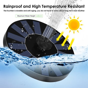 Плаващ слънчев фонтан Водна помпа със слънчева енергия Басейн Водопад Фонтан Вана за птици За градински езера Басейни Аквариум Декор