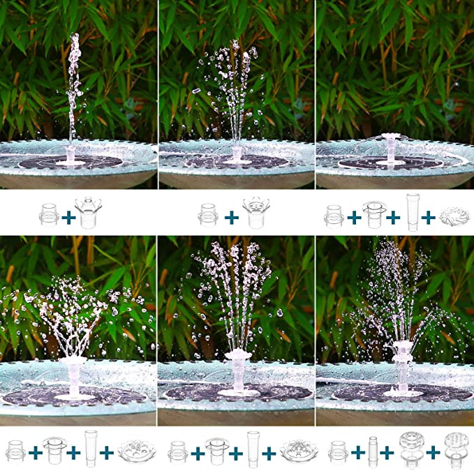 Solárne fontánové čerpadlo DIY rozprašovač fontána okrúhle plávajúce fontánové čerpadlo farebné LED svetlo záhradné vtáčie kúpeľ fontána svetlo