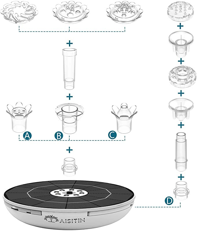 Solárne fontánové čerpadlo DIY rozprašovač fontána okrúhle plávajúce fontánové čerpadlo farebné LED svetlo záhradné vtáčie kúpeľ fontána svetlo