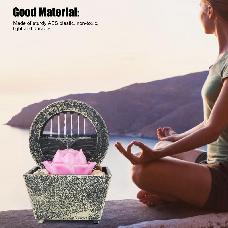 Stalinis fontanas Vandens teka Ornamentas su Led šviesa Dekoracija Papuošalai Amatai Kraštovaizdis Krioklys Scenos baseinas Namų dekoras