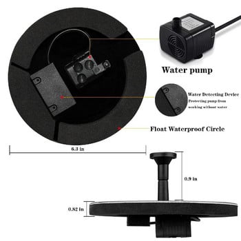 Соларен фонтан Водна помпа за градинско езерце Басейн Аквариум Пейзаж Градина Слънчева енергия Декоративен фонтан 9V 2.4W