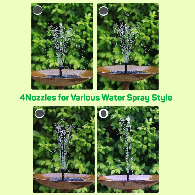 2,5 W saulės fontanas Apvalus krioklys fontanas paukščių vonia Fontaine baseinas saulės energija varomas plūduriuojantis vandens siurblys Sodo dekoravimas lauke