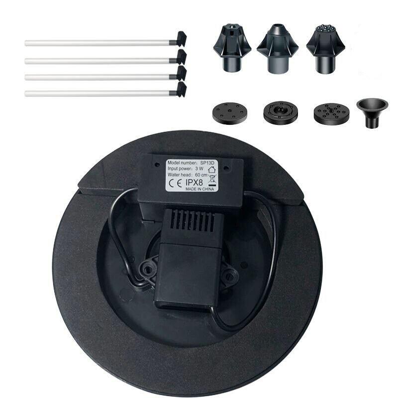 7V/3W plávajúca solárna fontána, záhradný vodopád, farebné LED svetlá, solárna fontána, čerpadlo, jazierko, vtáčia kúpeľňa, záhradná dekorácia