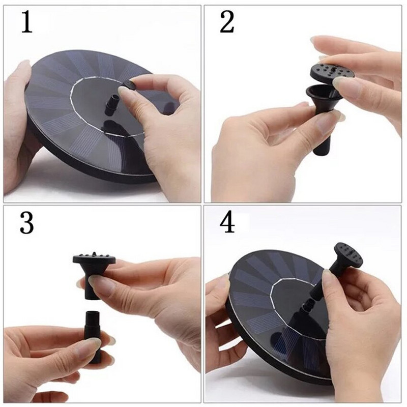 Kis napelemes szökőkút Medence Tó Vízesés Szökőkút Kerti dekoráció Kültéri Madárfürdő Napenergiával működő szökőkút Lebegő víz