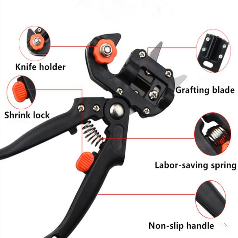 2 v 1 záhradný nôž na štepenie, štepenie ovocných stromov, prerezávanie štepenia sadeníc, nožnice na štepenie podnoží, oblek na rezanie podnoží