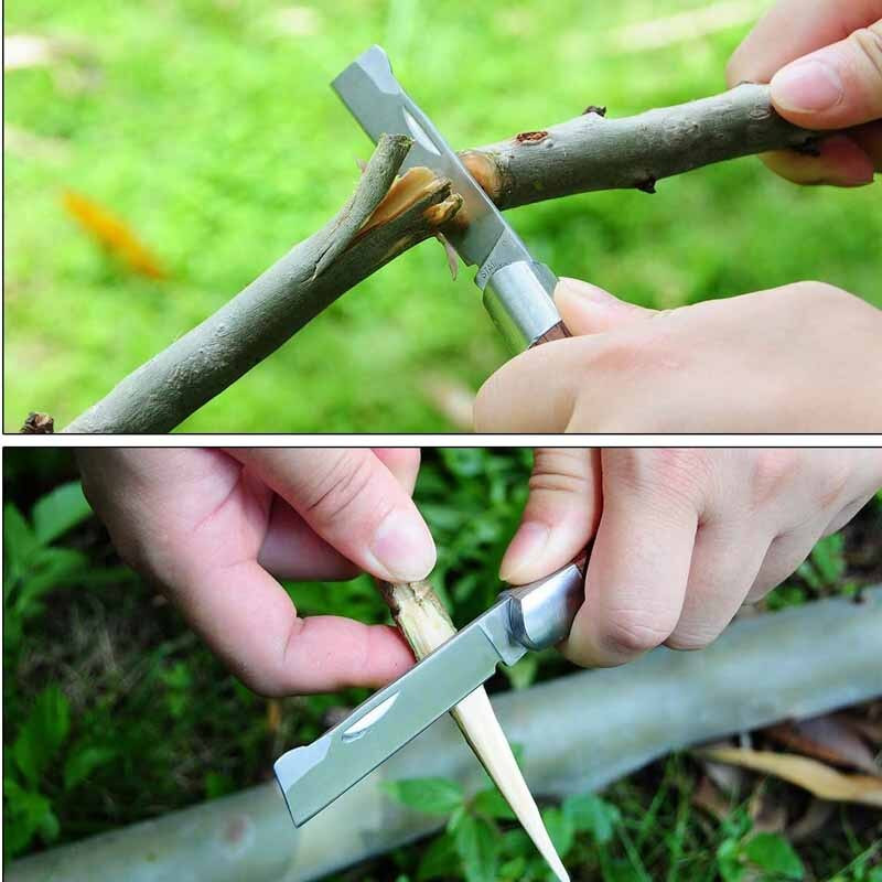 Medžių skiepijimo įrankiai Sulankstomas genėjimo peilis Profesionalus sodo skiepijimo pjaustytuvas nerūdijančio plieno medinės rankenos skiepijimo peilis