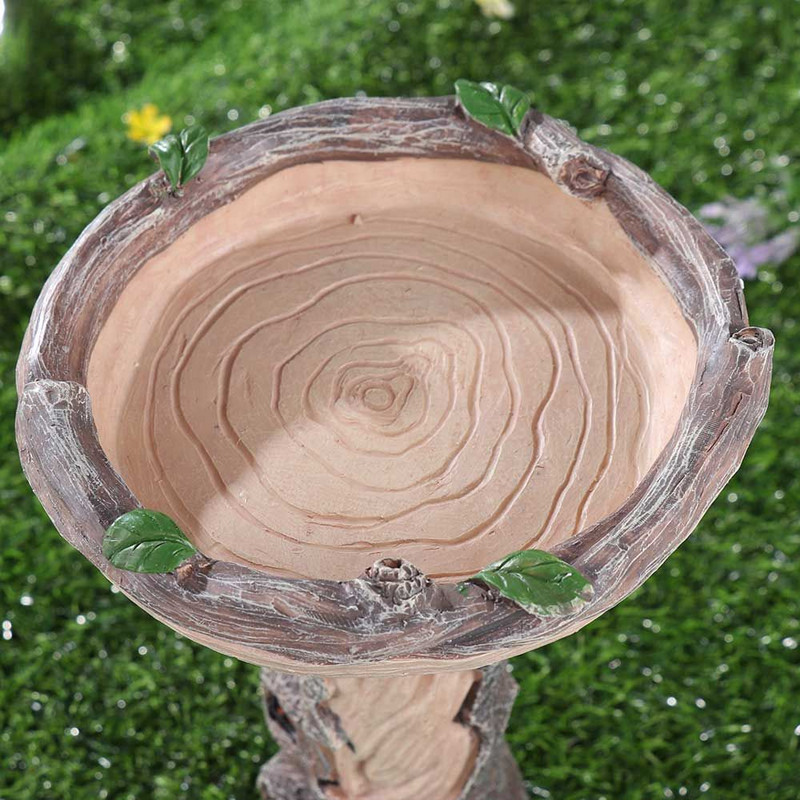 Roztomilá podstavcová fontána, malá mývalová záhradná dekorácia, 9-palcová miska na vtáčí kúpeľ, kŕmidlá pre vtáky, živica