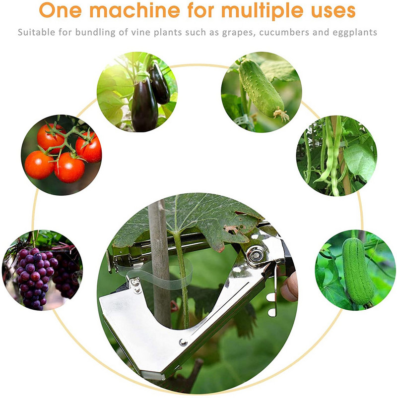 Páskovací stroj na rastliny, záhradný nástroj na páskovanie rastlín, zeleninový, hroznový, paradajkový páskovací stroj s modrou páskou
