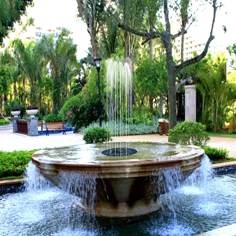 Kruhové solárne vodné čerpadlo s tryskami Solárne fontánové čerpadlo DIY Vonkajšia solárna fontána pre vtáky Kúpeľňové jazierko Bazén Akvárium