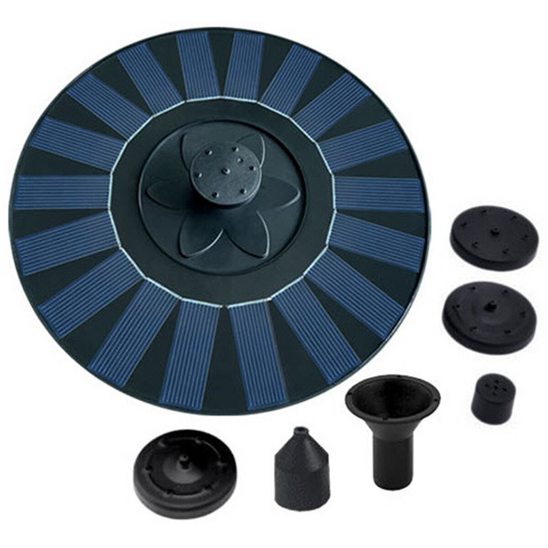 Kruhové solárne vodné čerpadlo s tryskami Solárne fontánové čerpadlo DIY Vonkajšia solárna fontána pre vtáky Kúpeľňové jazierko Bazén Akvárium