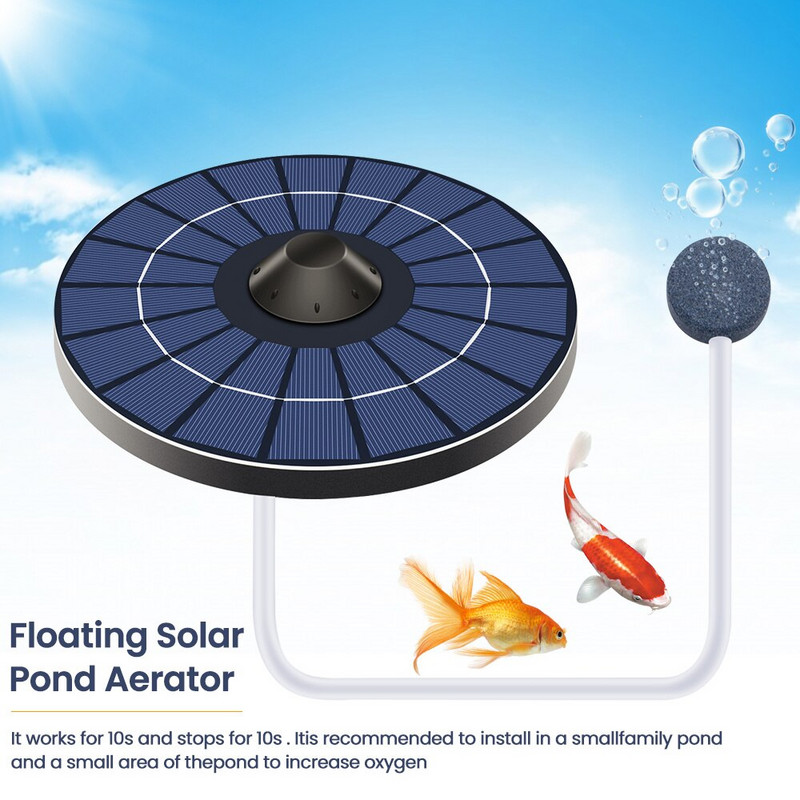Pompă de aer solară plutitoare Cascada de grădină Fântână Piscina Iaz Baie de păsări Panou solar Fântână alimentată Pompă de aerisire solară