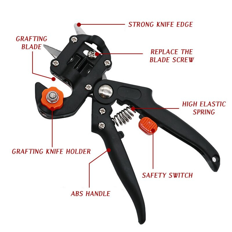 Daigų skiepijimo replės Sodo sodo medžių žirklės skiepijimo plėvelių rinkiniai Dviejų ašmenų vaismedžių genėjimo smulkintuvas Sodo įrankiai