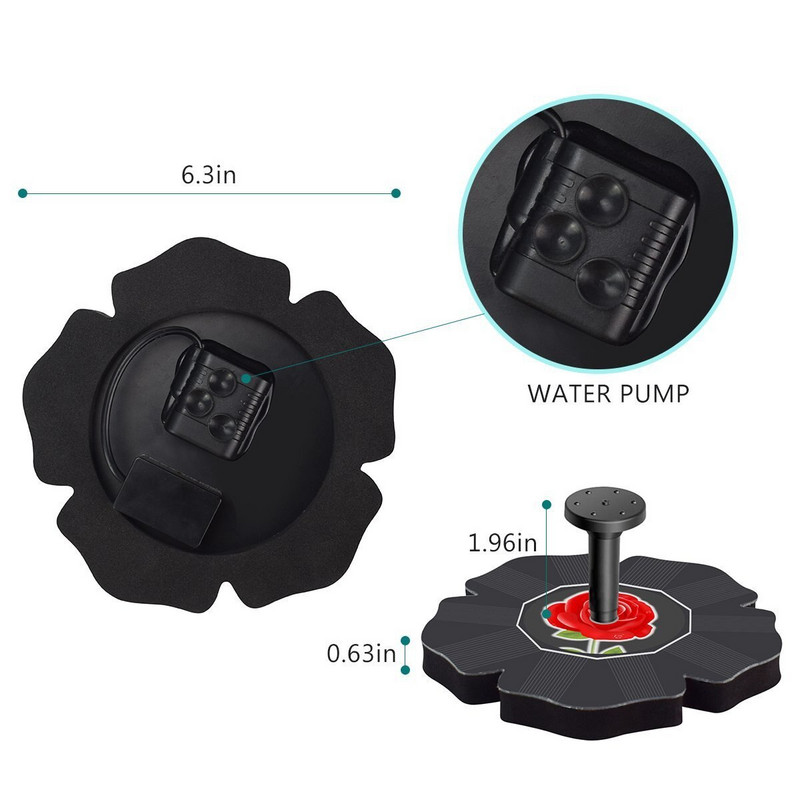 AISITIN 7V Solárna fontána s cirkuláciou vody, solárna vodná fontána, záhradná terasa, jazierko, bazén, ozdoba vtáčej vane do záhrady