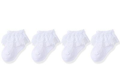 Nėriniuotos kojinės mergaitėms, komplekte 2, 3 arba 4 vnt