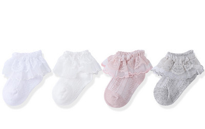 Nėriniuotos kojinės mergaitėms, komplekte 2, 3 arba 4 vnt