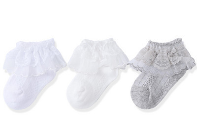 Nėriniuotos kojinės mergaitėms, komplekte 2, 3 arba 4 vnt