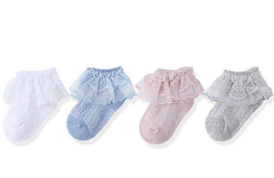 Nėriniuotos kojinės mergaitėms, komplekte 2, 3 arba 4 vnt