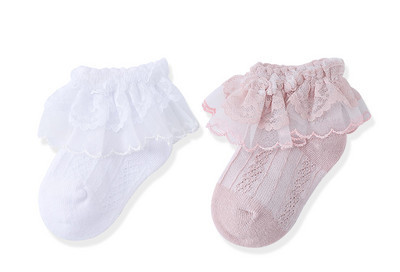 Nėriniuotos kojinės mergaitėms, komplekte 2, 3 arba 4 vnt