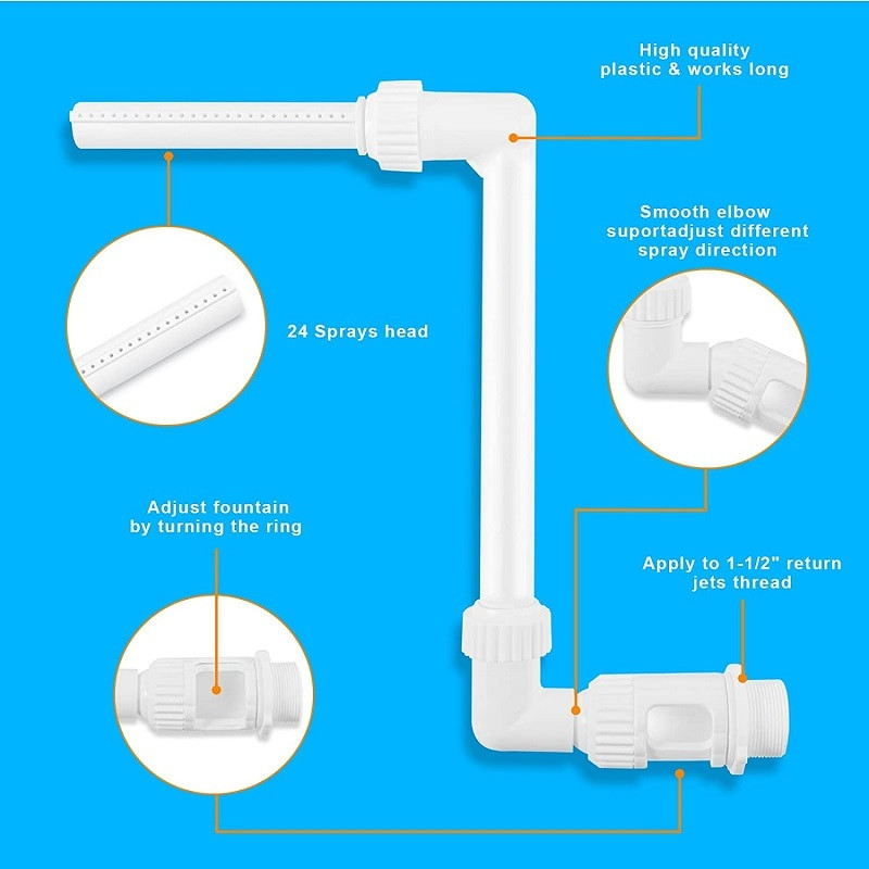 Vodopádová fontána do bazéna, bazén, rybník, vodopádová fontána, nastaviteľná dekorácia bazéna, chladiaci sprej do dvora.
