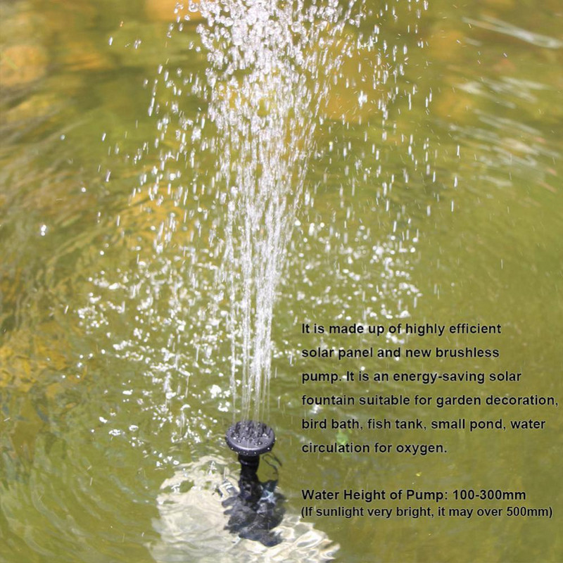 Plávajúca solárna fontána Vodopád Fontána Bazén Jazierko Vonkajší Vtáčí kúpeľ Solárny panel Fontána Vodné čerpadlo Záhradná dekorácia