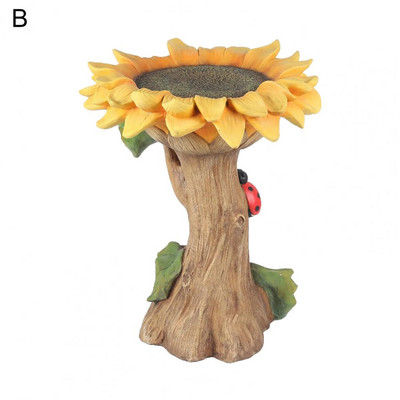 Natūralios paukščių vonios dervos Meškėnas saulėgrąžos paukščių vandens lesyklėlė geriamojo ornamento sodo dekoras