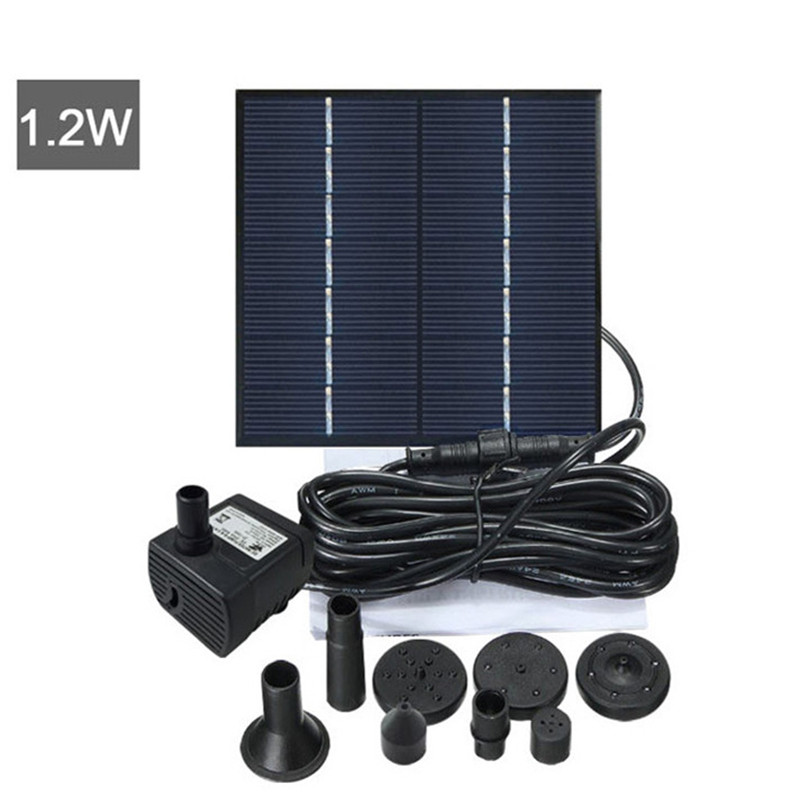 Saulės vandens fontanas sodo lauko plūduriuojančiam fontanui Siurblys paukščių maudynių tvenkinio dekoravimui su 6 skirtingais purkštuvų priedais