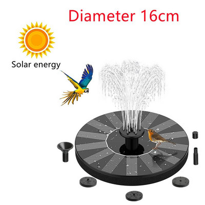 Vonkajšia solárna plávajúca vodná fontána pre vtáky, záhradná dekorácia, solárny bazén, fontána, vodopád, mini fontána, záhradná fontána