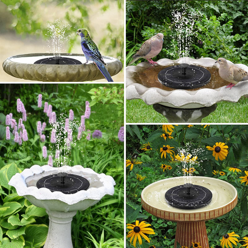 Vonkajšia solárna plávajúca vodná fontána pre vtáky, záhradná dekorácia, solárny bazén, fontána, vodopád, mini fontána, záhradná fontána