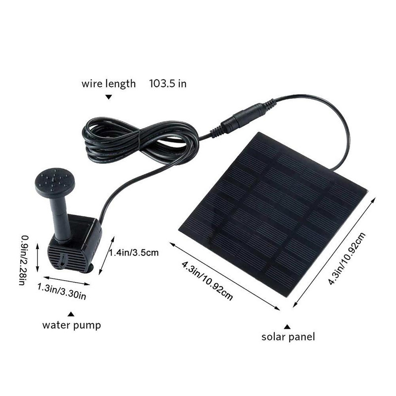 Solar Fountain Home Powered Water Συντριβάνι Πισίνα Pond Garden Waterfall Sprinkler Sprayer Decorations Πηγή νερού 1,2W