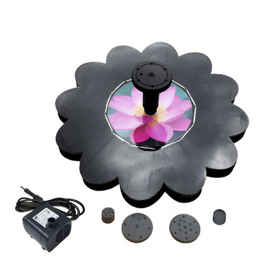 Gėlės formos saulės energija varomas fontanas Sodas Baseinas Tvenkinys Saulės skydas Plaukiojantis fontanas Sodo apdaila Vandens fontanas Drop Shippin