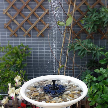 WOKEZ Σιντριβάνι σε σχήμα λουλουδιού Νέο ηλιακό σιντριβάνι Bird Fountain Water Floating Fountain Pond Garden Atio Decor Διακόσμηση γκαζόν