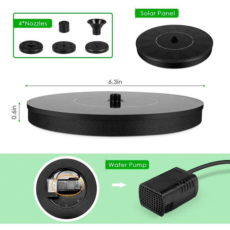 7V saulės fontano laistymo rinkinys galia saulės siurblys baseino tvenkinys panardinamas krioklys plūduriuojantis saulės kolektorių vandens fontanas sodui