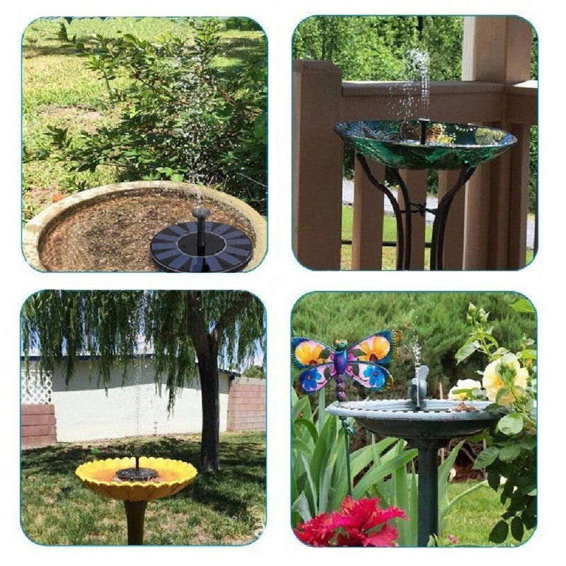 Solárna fontána, záhradná fontánová pumpa, súprava na vodné prvky, solárne ponorné fontány, letné záhradné príslušenstvo