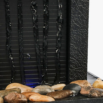 Колан за медитация с камъчета LED осветление Успокояващ настолен фонтан, вътрешен водопад Миниатюрен живот