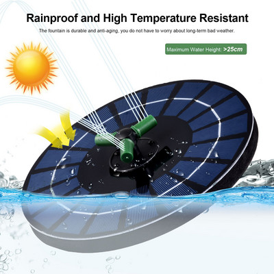 Saulės fontano siurblys Saulės energija varomi fontanai 9V/4W Plaukiojantys sodo fontanai Lauko baseinai Tvenkinys Vejos dekoras Elektros saugykla