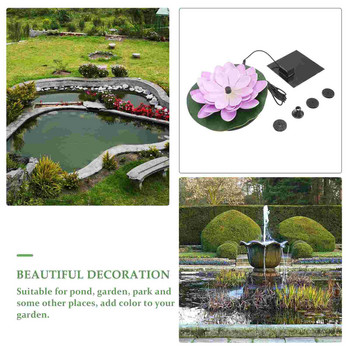 Fountain Solar Floating Water Lotus Lily Pond Flower Pump Decor Powered Pool Artificial Flowers Realistic Light Pads Float Photo