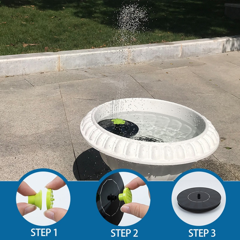 130-160 mm mini saulės vandens fontanas baseinas tvenkinys krioklys fontanas sodo apdaila lauko paukščių vonia saulės energija plūduriuojantis vanduo
