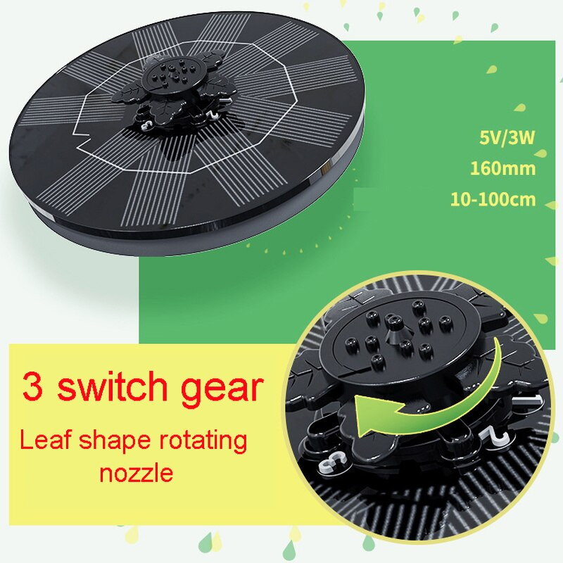 130-160 mm mini saulės vandens fontanas baseinas tvenkinys krioklys fontanas sodo apdaila lauko paukščių vonia saulės energija plūduriuojantis vanduo