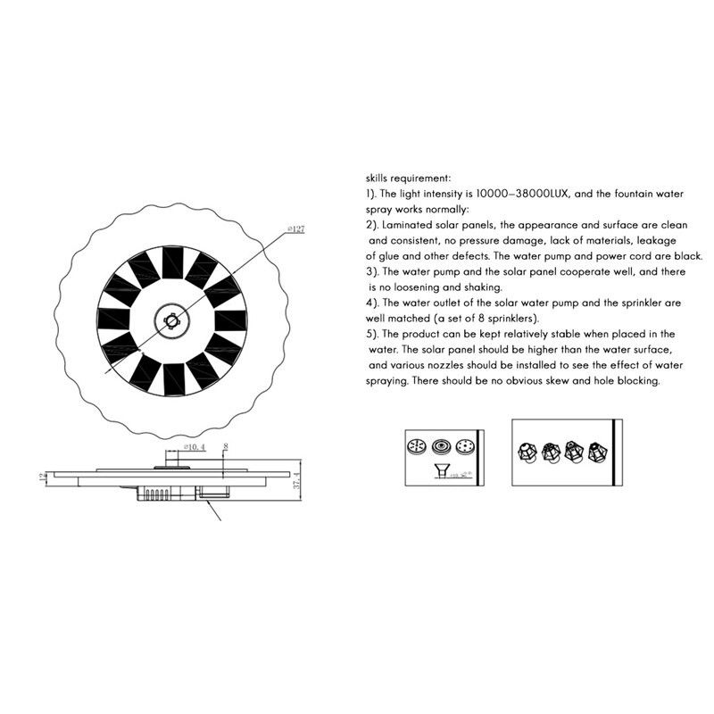 Saulės fontano siurblys Lotus Leaf Wrap 6V 1.2 saulės fontanas su 8 purkštukais maitinamas vandens fontano siurblys, skirtas tvenkiniui