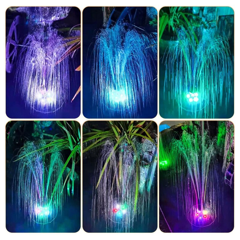 16 cm saulės energija varomas fontano siurblys su LED apšvietimu 3,5 W vandens fontano skydelio rinkinys, skirtas paukščių maudynių tvenkinio sodo baseino dekoravimui