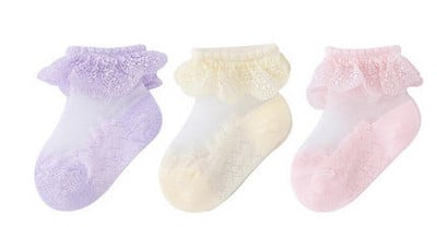 Čipkované ponožky pre dievčatá, niekoľko kusov v sade