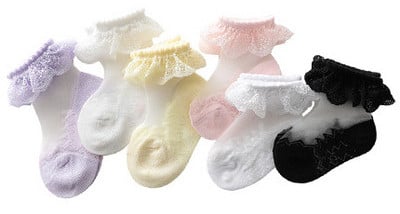 Čipkované ponožky pre dievčatá, niekoľko kusov v sade